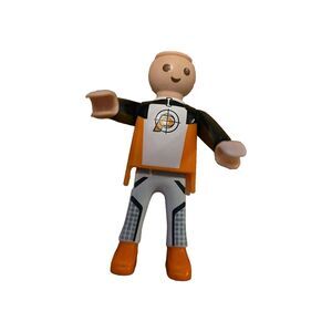 PLAYMOBIL FIGURE SECRET AGENT PILOT MOTORCYCLES BIKER MOTORCYCLE MOTOR NO HAT